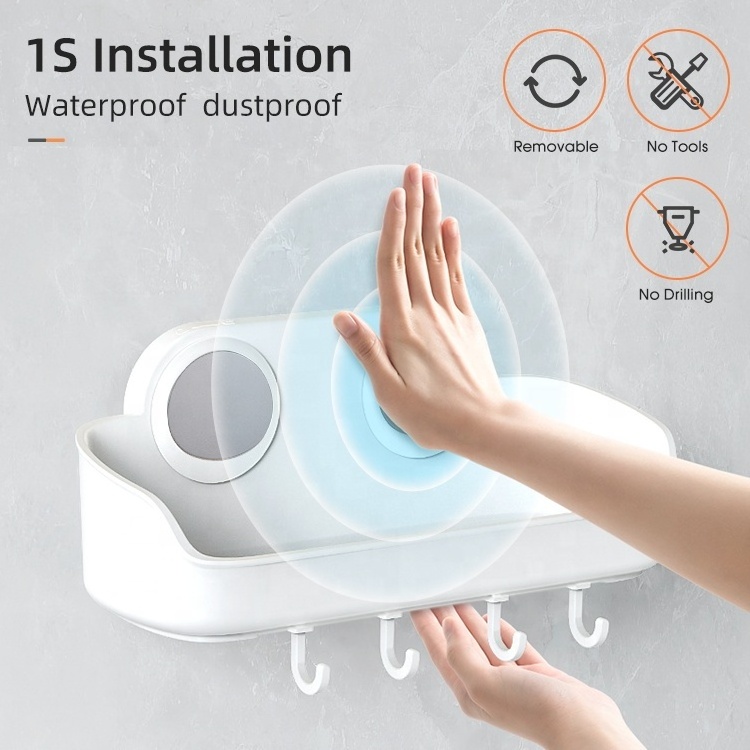 2 Pack  Large Capacity Shower Shelves for Inside Bathroom shower caddy wall hanging free punching Shower Organizer