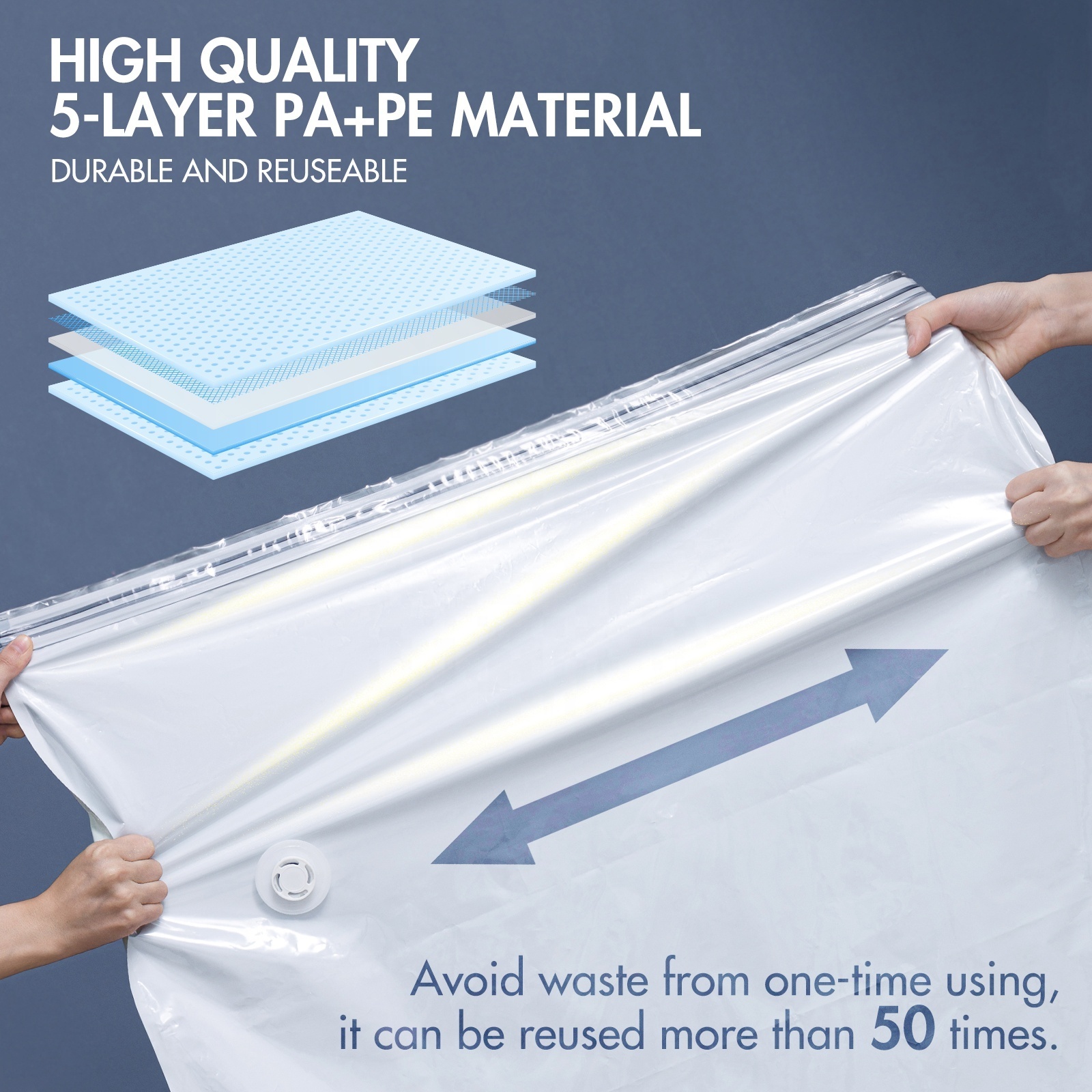 Large capacity 7C cube space saver blanket storage bags for blankets and quilts compression vacuum storage bags for clothes