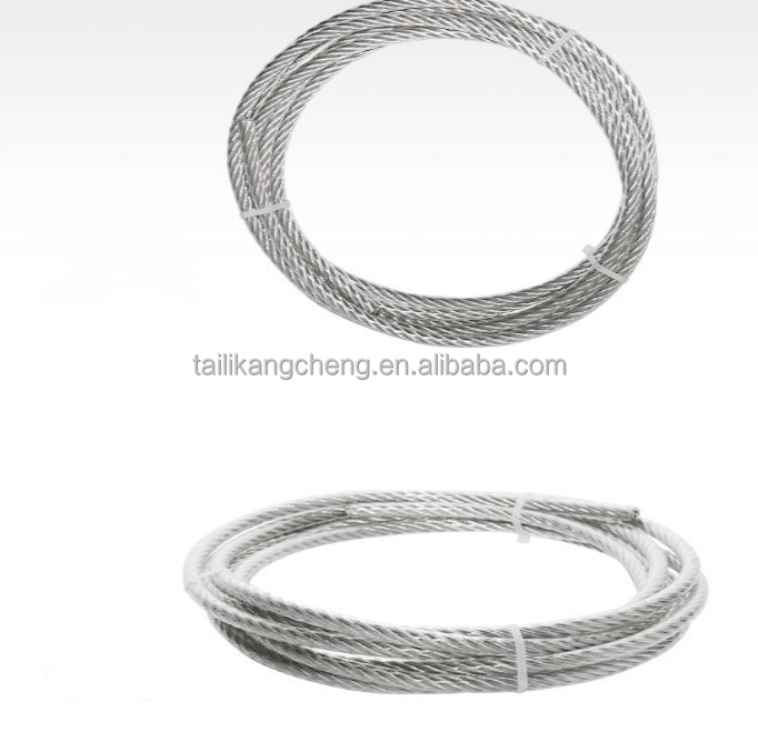 hot product (PVC)1.2mm/2mm ,7X7 304 stainless steel PVC coated wire rope