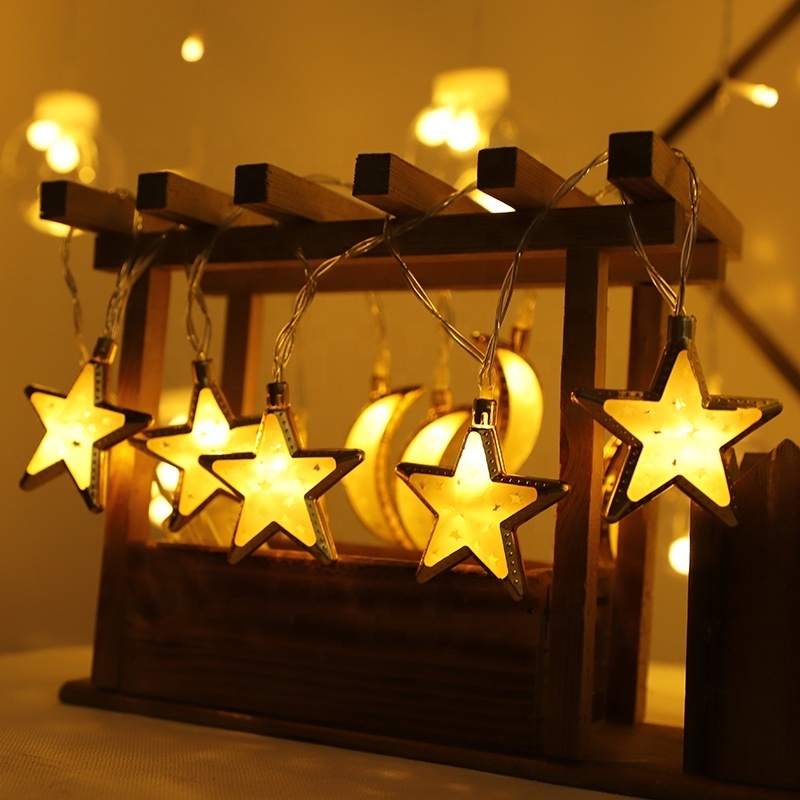 New Arrival Muslim Ramadan Eid Light Battery Powered  LED String Light moon star for gift