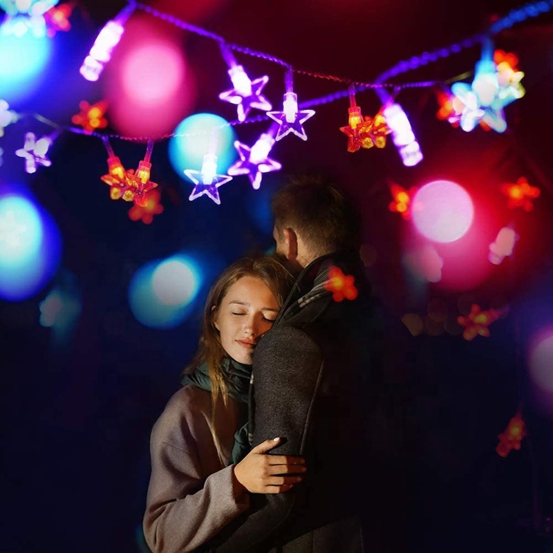 5M Christmas LED Lights 110- 220V Romantic Fairy Twinkle star LED String Light For Holiday Wedding Garland Party Decoration star