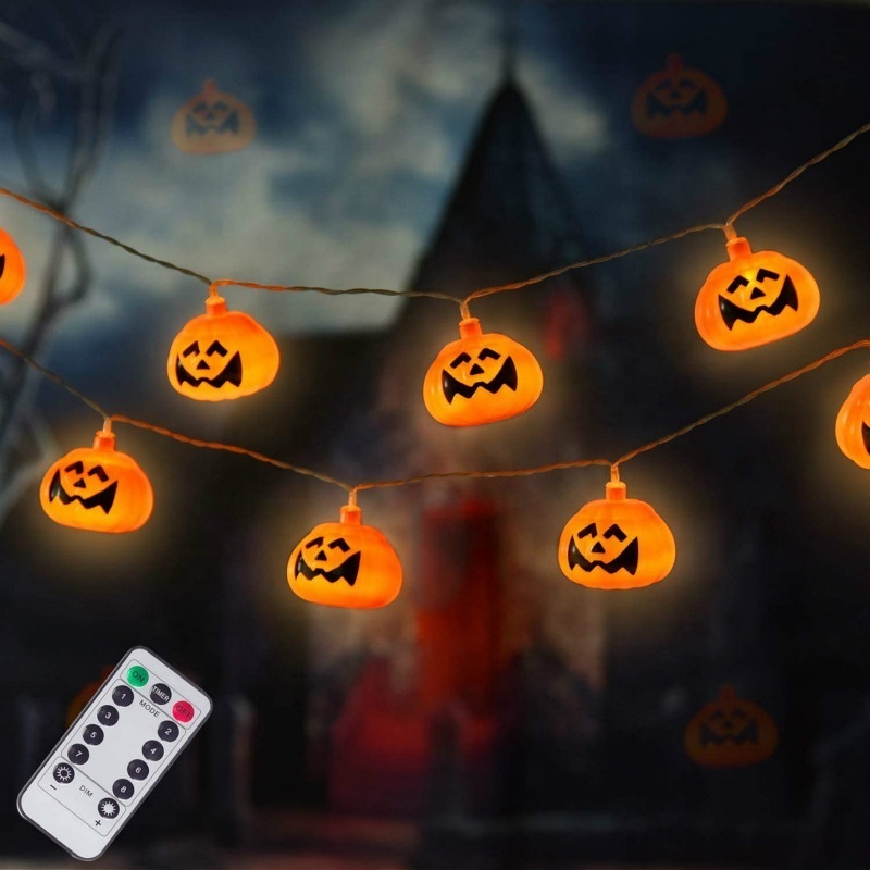 Solar energy 9.7Ft Remote control  pumpkin led Lanterns string light for Halloween Christmas Party Holiday decor lighting