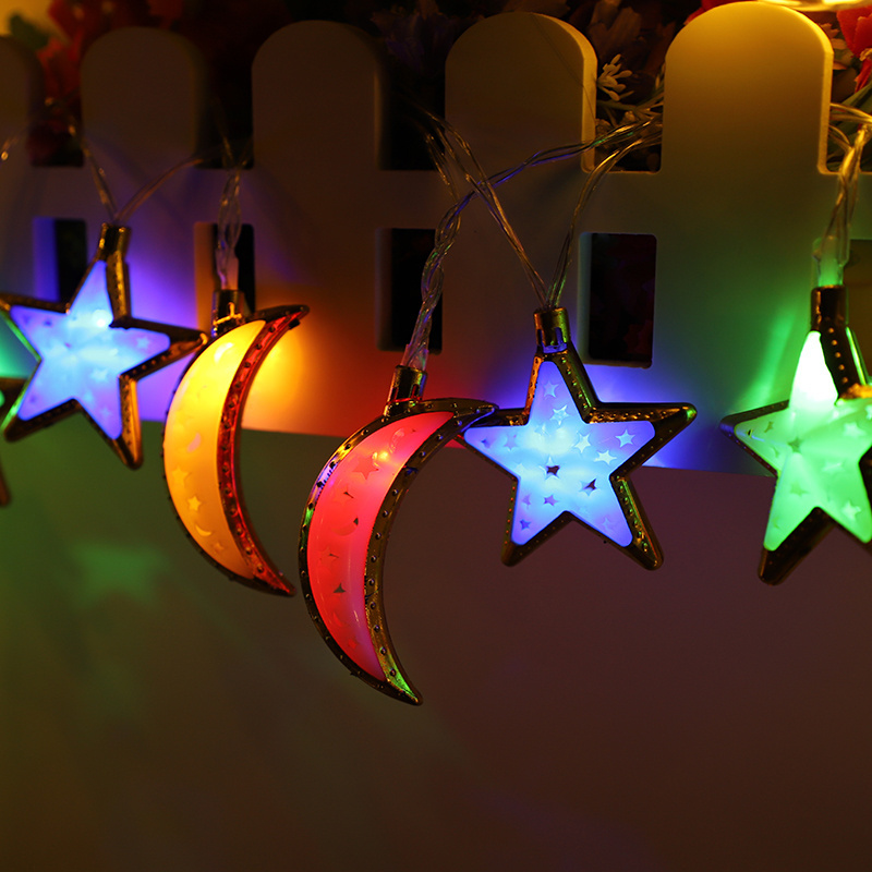 New Arrival Muslim Ramadan Eid Light Battery Powered  LED String Light moon star for gift