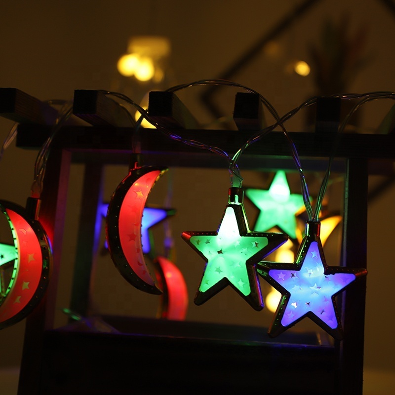 New Arrival Muslim Ramadan Eid Light Battery Powered  LED String Light moon star for gift