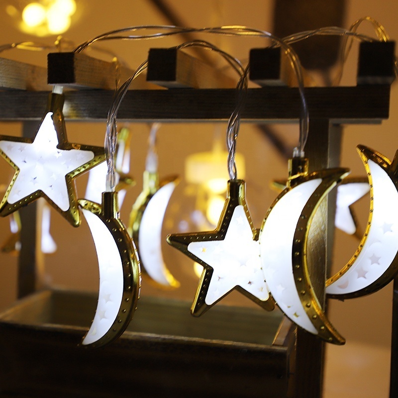 New Arrival Muslim Ramadan Eid Light Battery Powered  LED String Light moon star for gift