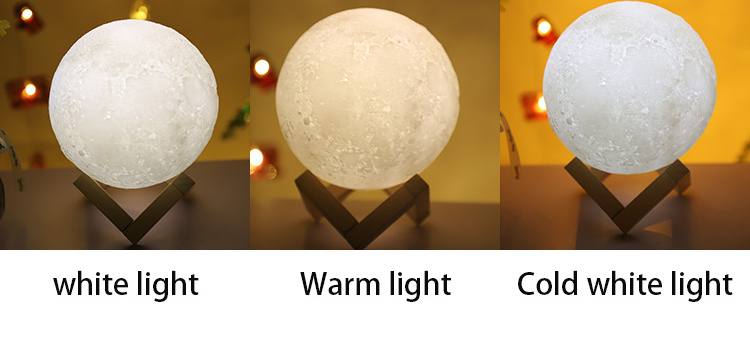 2020 touch remote 16 Colors Night Light 15cm 3D Printing USB Rechargeable 3D Moon Lamp for Home Decoration