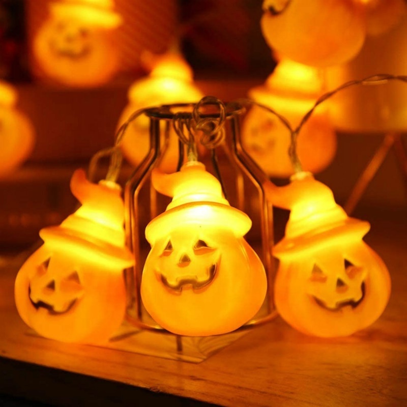 Halloween christmas Fairy Light Decoration Waterproof Garden String Lights battery operated LED Pumpkin string halloween lights