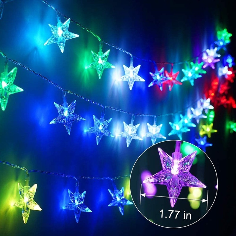 5M Christmas LED Lights 110- 220V Romantic Fairy Twinkle star LED String Light For Holiday Wedding Garland Party Decoration star