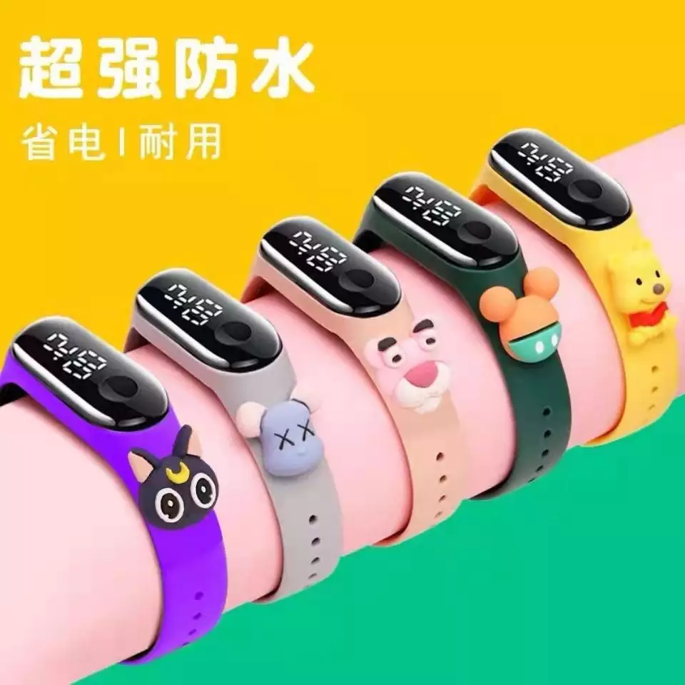 Cute Cartoon Sports Outdoor LED Electronic Children's Digital Watch Holiday Gift Rabbit Waterproof Touchscreen mini Cartoon Doll