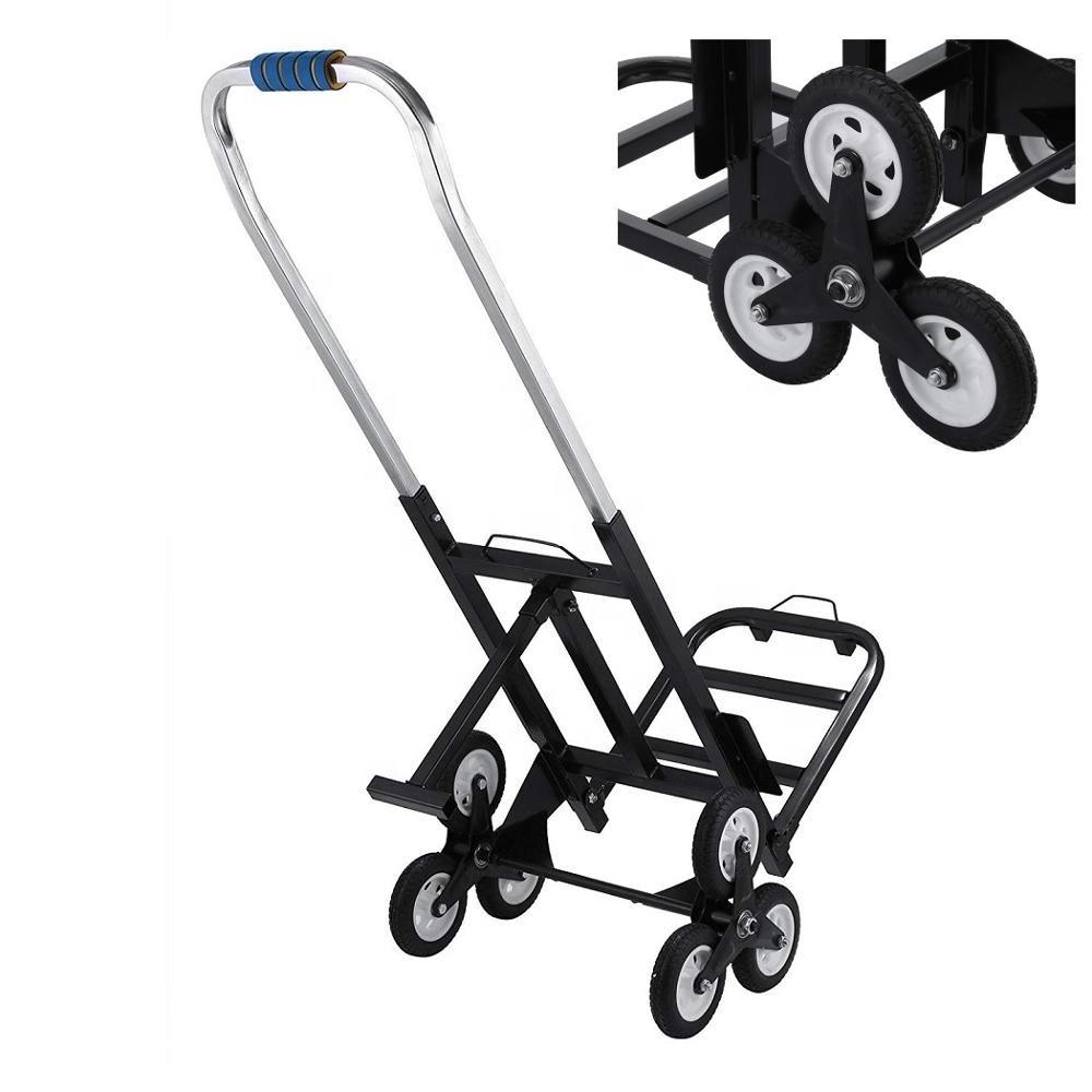 Heavy Duty Stair Climbing Hand Cart Folding Trolley Cart with 6 Wheels for Easy Stair Climbing Cargo Transporting Hand Truck