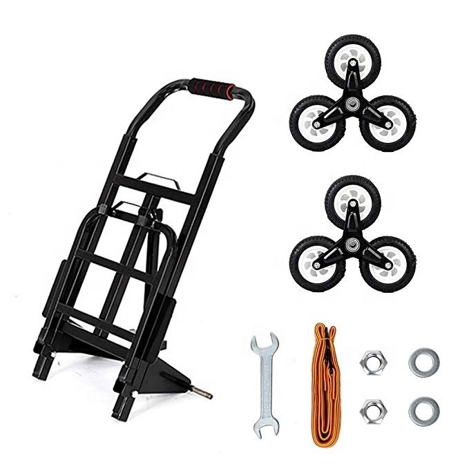 Heavy Duty Stair Climbing Hand Cart Folding Trolley Cart with 6 Wheels for Easy Stair Climbing Cargo Transporting Hand Truck