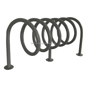 Outdoor Bicycle Parking Rack Ground Mounted Sprial Bike Rack Stand