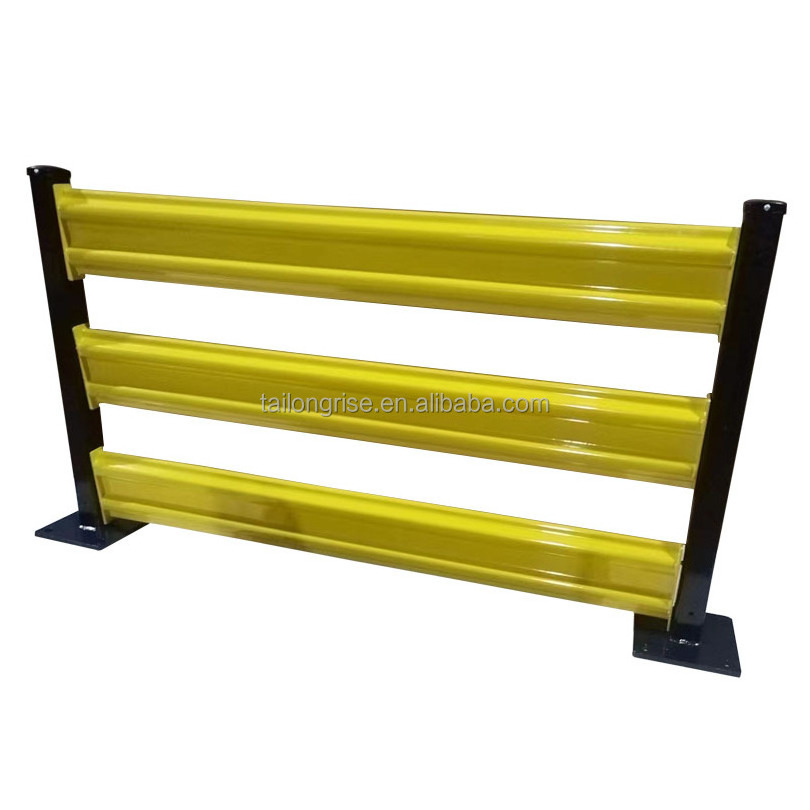 Warehouse Forklift Protection Barriers 2 Rib Guardrail Metal Safety Crash Barrier