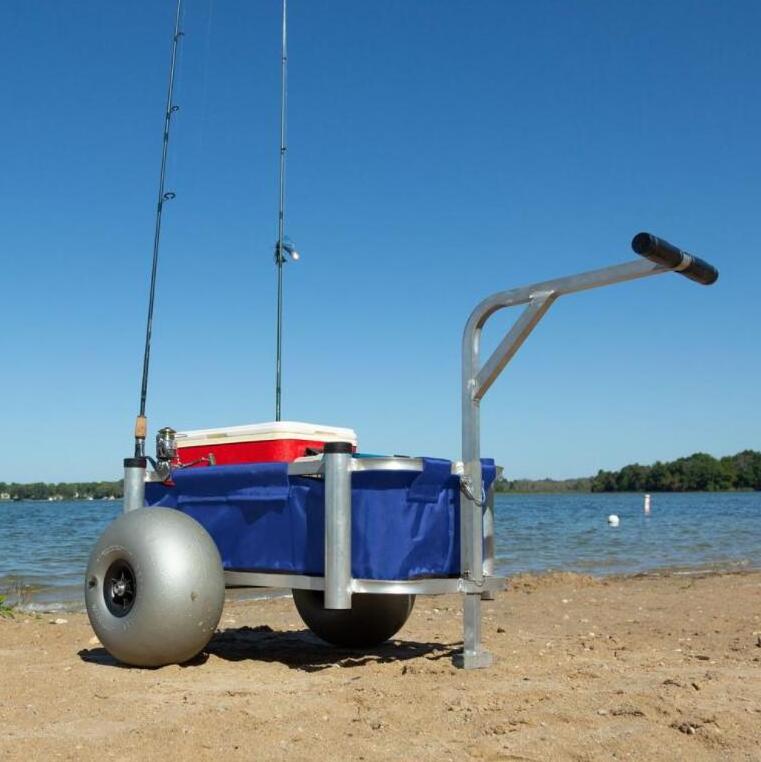 Wheel Beach Cart Balloon Wheels Heavy Duty Aluminum Lightweight Frame Fishing Carts