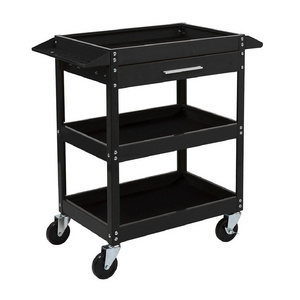 3 Tier Rolling Tool Cart 330 LBS Capacity Heavy Duty Utility Cart Tool with Storage Drawer for Mechanics Garage Warehouse