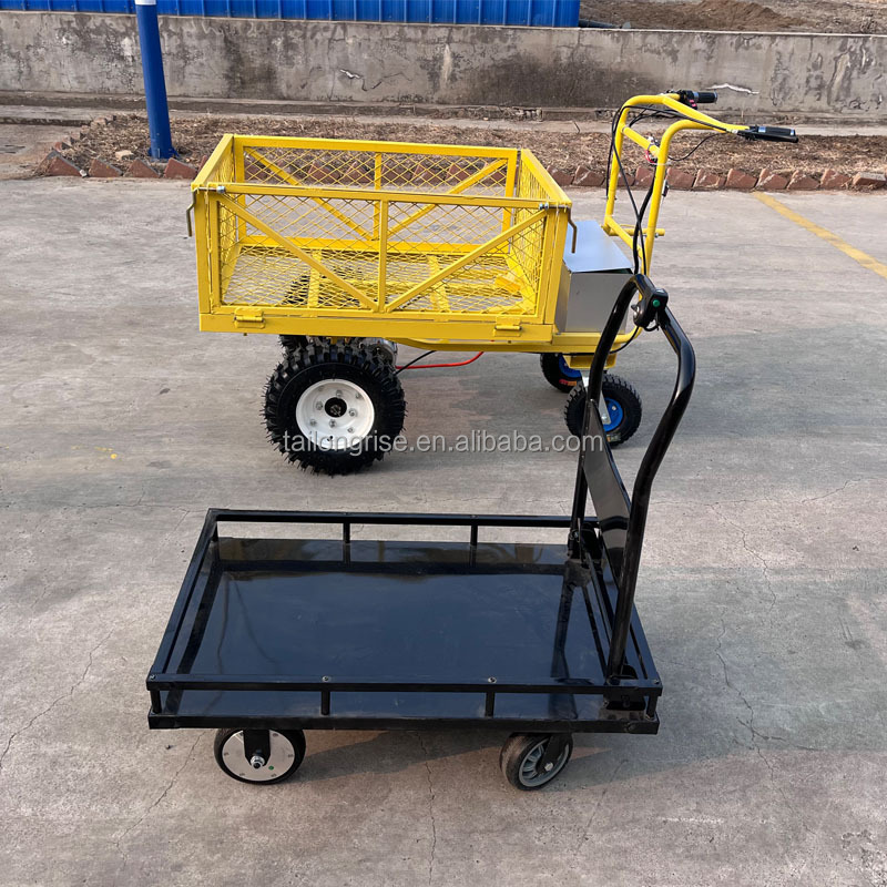 1000 Load Capacity Electric Steel Mesh Garden Cart Tool Wagon Heavy Duty Wagon Garden Hand Cart