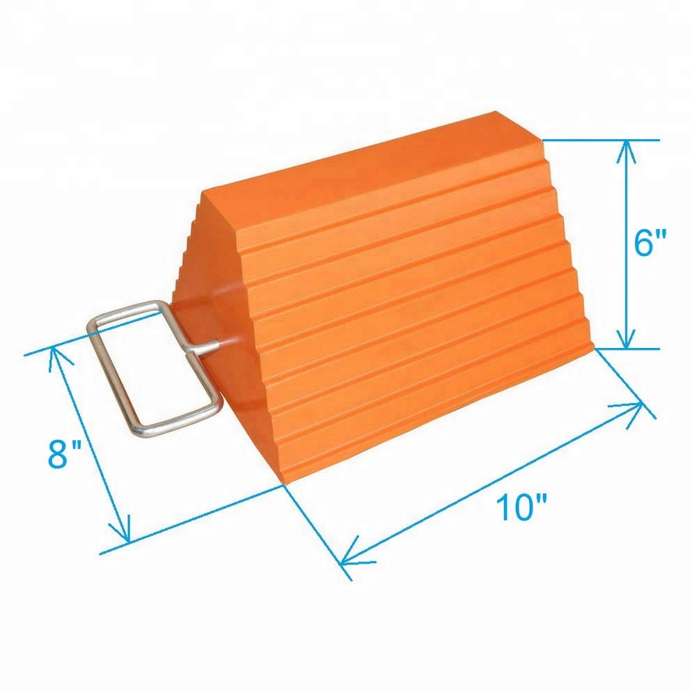 Rubber Wheel Chock Orange/Wheel Stops 10 x 8 x 6