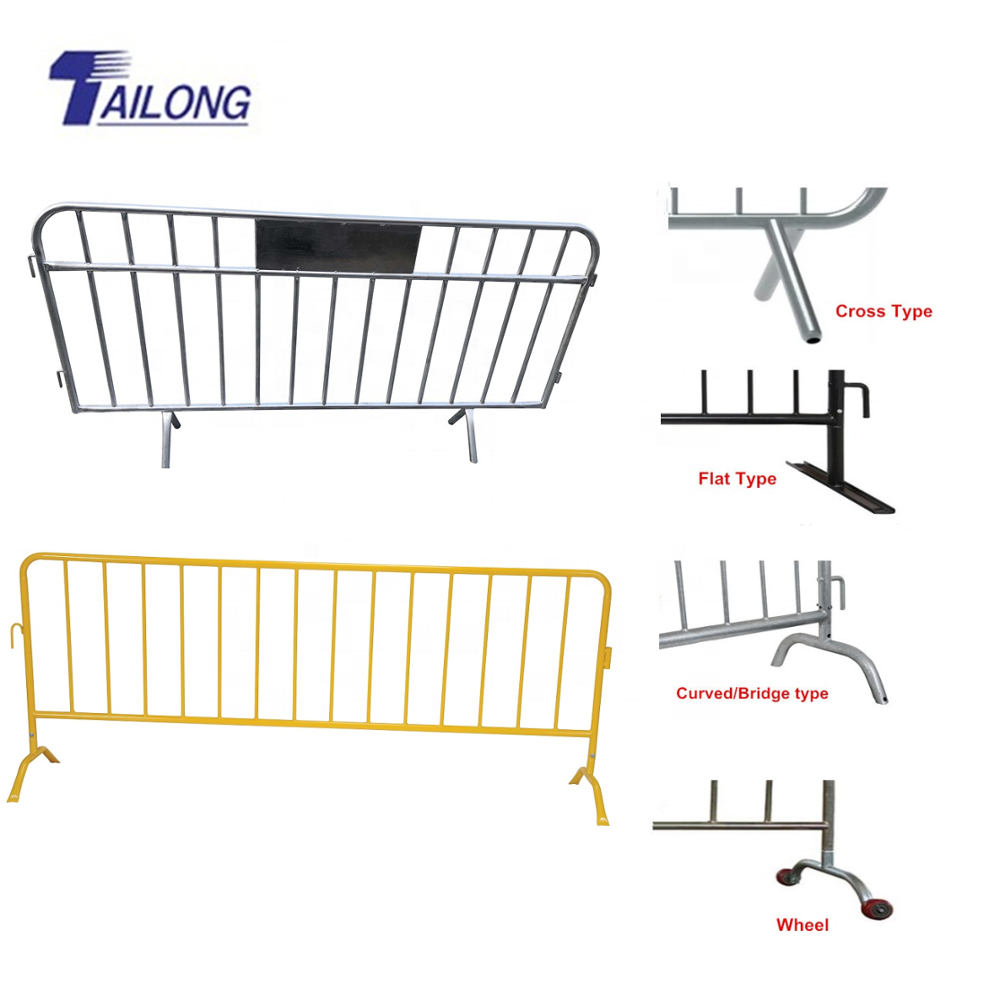 Interlocking Safety Metal Crowd Control Covers Pedestrian Fence Barriers/Crowd Control Barrier with Wheels