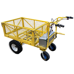 1000 Load Capacity Electric Steel Mesh Garden Cart Tool Wagon Heavy Duty Wagon Garden Hand Cart