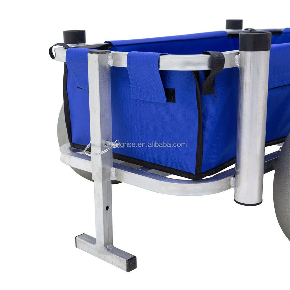 Heavy Duty Aluminium Fishing and Beach Cart Beach Trolley Cart with 12 inch Balloon Wheels