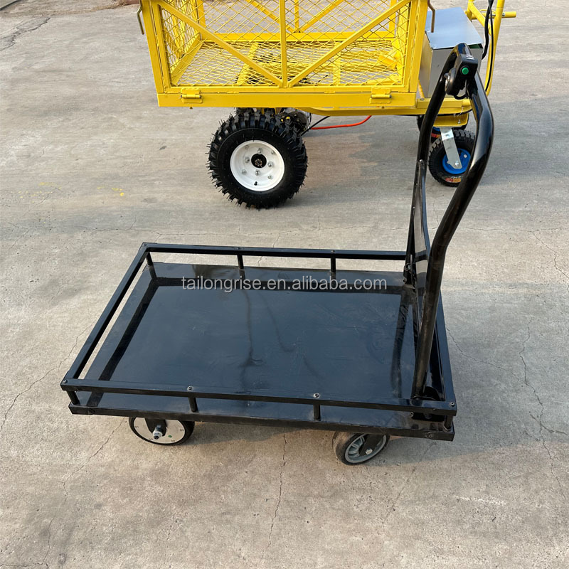 Electric Power Platform Cart Overland Flatbed Electric Power Wagon Good Price 4 Wheels Electric Trolleys Heavy Duty Dolly