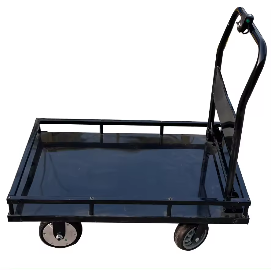 Good Price 4 Wheels Trolleys Heavy Duty Dolly Electric Power Platform Cart, Electric Drive Cart Platform Trolley