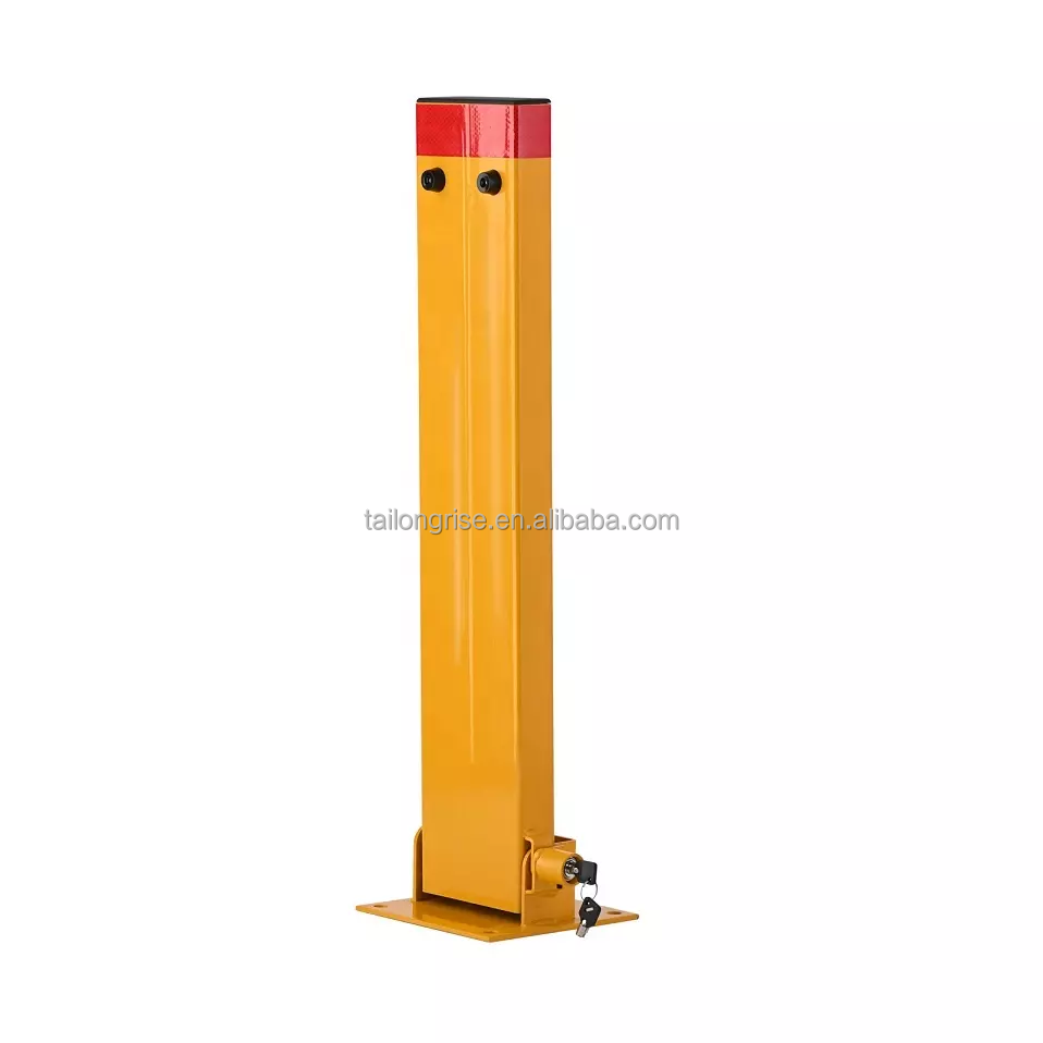 Fold Down Steel Parking Removable Reflective Bollard Collapsible Bollards Locked Upright to Provide a Highly Visible Barrier