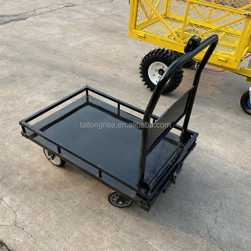 Electric Power Platform Cart Overland Flatbed Electric Power Wagon Good Price 4 Wheels Electric Trolleys Heavy Duty Dolly