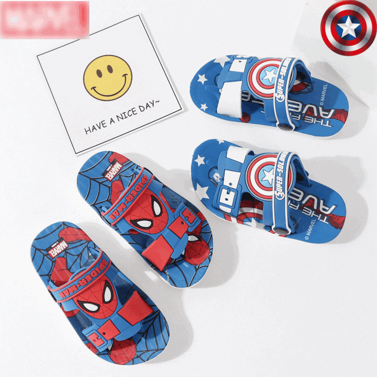 Children boys summer PVC Slippers soft cartoon slippers Non-slip flip flop home bath shoes