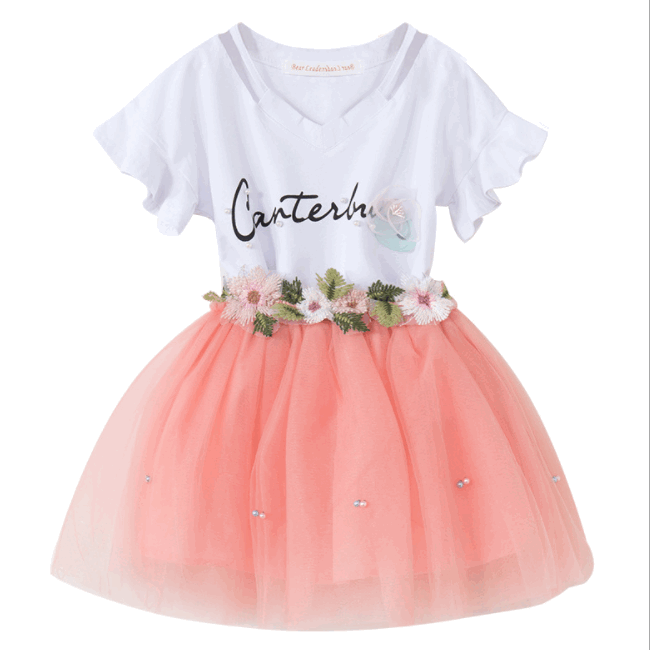 Girls Clothing Sets 2019 Summer Princess skirt Girl top+skirt 2pcs Set Children Clothing Dresses