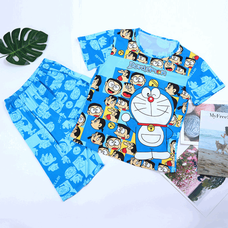 Summer Boys Pajamas Sets Short Sleeve Cartoon Children Sleepwear Character Teenagers Pajama Sleepwear For Girls Kids