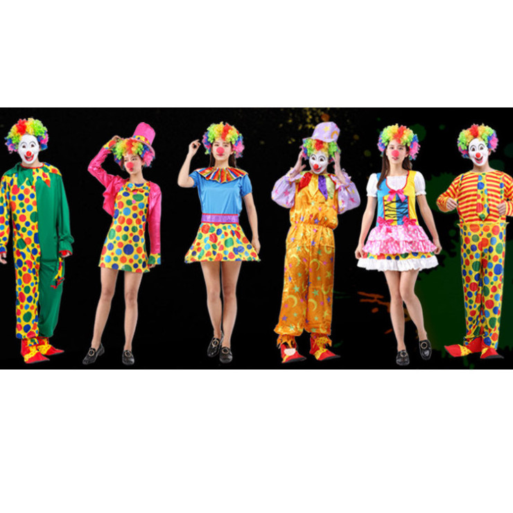 Halloween adult clown costume for cosplay costume party adult bar decoration Christmas party clown suit