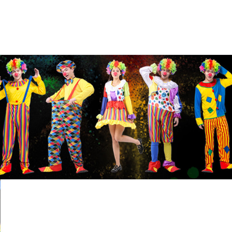 Halloween adult clown costume for cosplay costume party adult bar decoration Christmas party clown suit