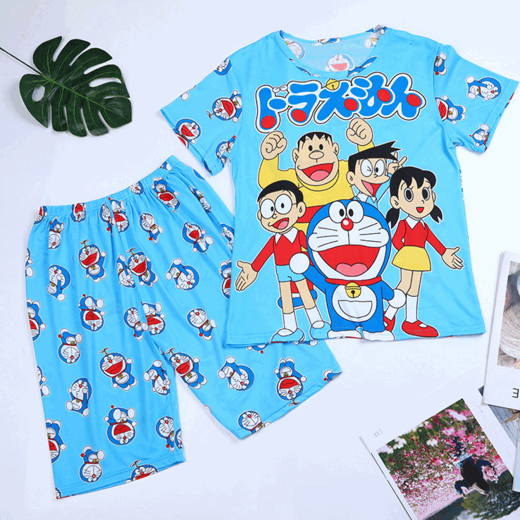 Summer Boys Pajamas Sets Short Sleeve Cartoon Children Sleepwear Character Teenagers Pajama Sleepwear For Girls Kids