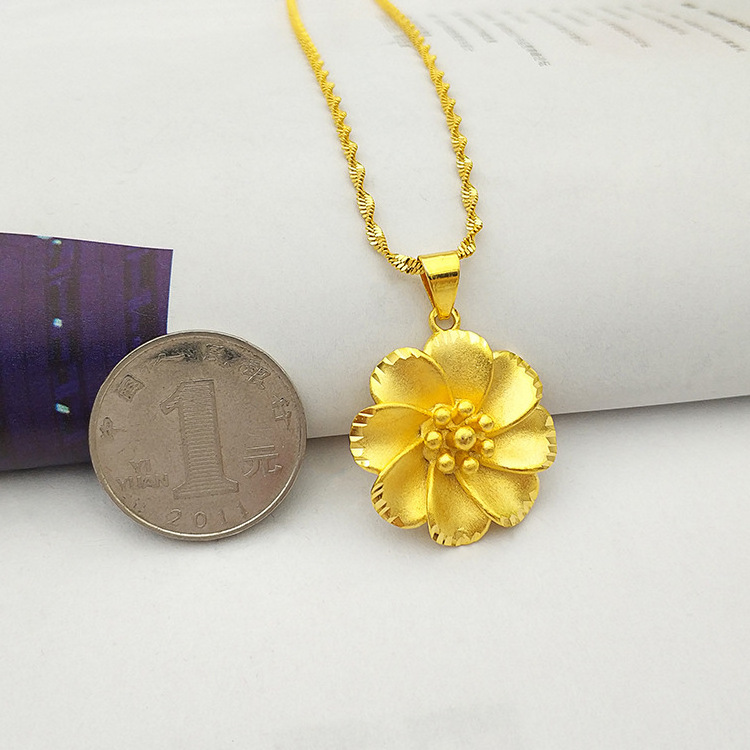 Fashion Gold Flower Pendant Vietnam Gold Necklace Jewelry Women