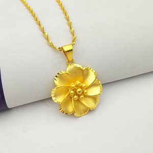 Fashion Gold Flower Pendant Vietnam Gold Necklace Jewelry Women