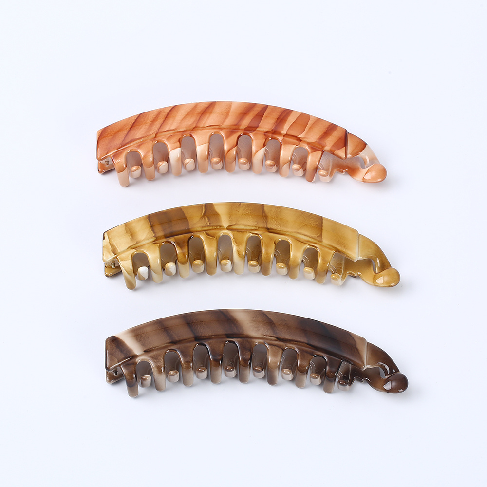 Recycled Plastic Large Claw Clip  Big Open Shape Hair Jaw Clips wood grain claw clips for Thick hair