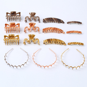 Recycled Plastic Large Claw Clip  Big Open Shape Hair Jaw Clips wood grain claw clips for Thick hair