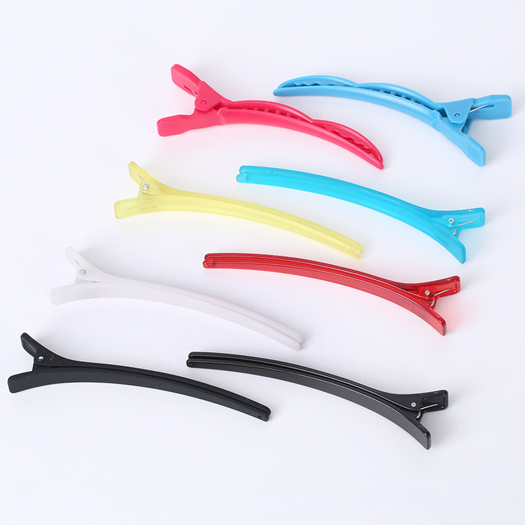 Wholesale Custom Duck Mouth Clips Salon Barber Sectioning Cutting Hair Barrettes Matte Plastic Duck Bill Hair Clips