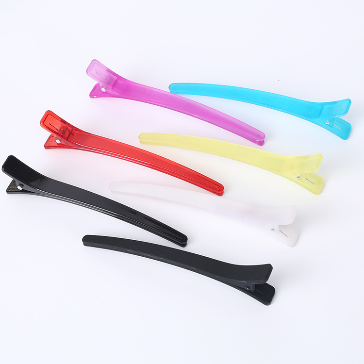 Wholesale Custom Duck Mouth Clips Salon Barber Sectioning Cutting Hair Barrettes Matte Plastic Duck Bill Hair Clips