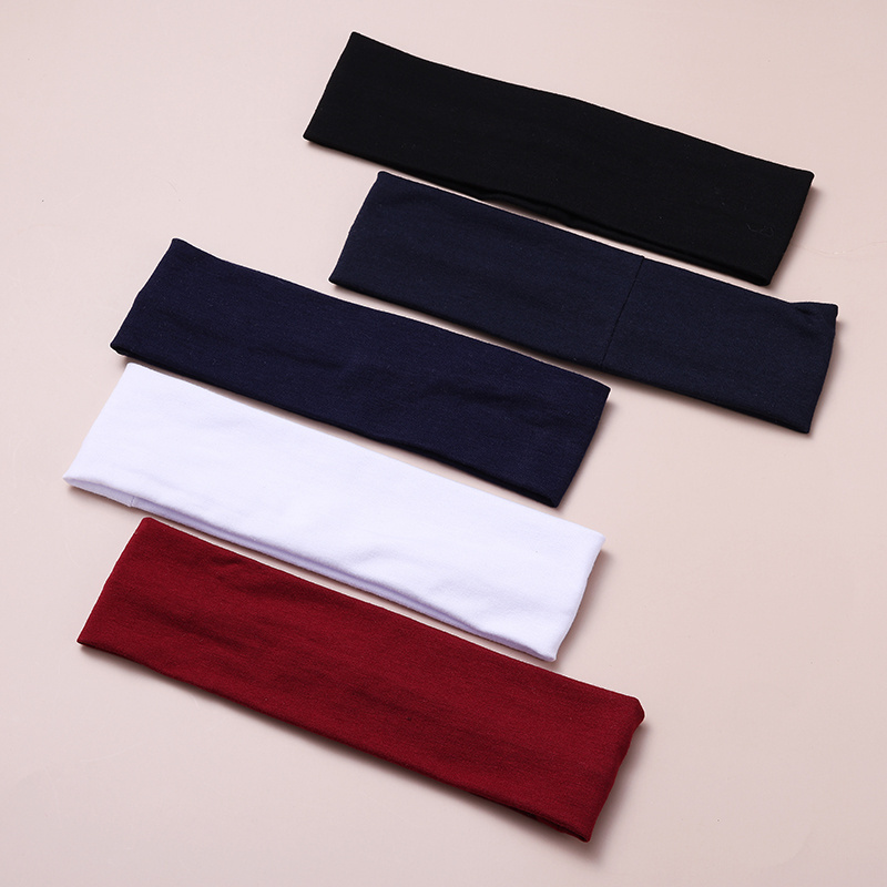 Wholesale Women Girls 4 Colorful Solid Stretchy athletic workout head band Sweat Bands Sport Yoga Headband for women Hair Band