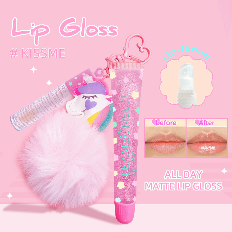 Wholesale Lip Gloss Vendors Kids No Logo Lipgloss Key Chain Non Sticky Waterproof for Kids Lipstick Mineral OEM Stick MSDS 6g