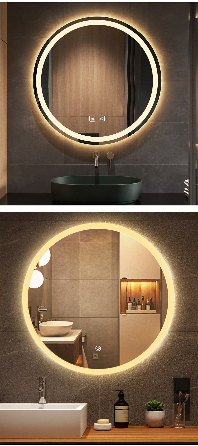 Factory Price Touch Screen Defogging LED Lights Smart make up Bathroom Mirror With Bluetooth Speaker