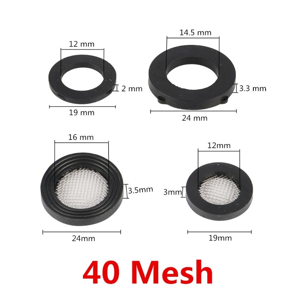 19mm 24mm Rubber Flat Gasket with 40 Mesh Filter Faucet Seal Washer 1/2