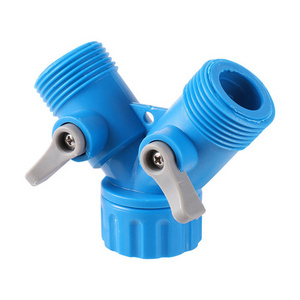 3/4 Inch Male thread 2 Way Splitter Garden Hose Fitting Quick Connector With Shut off valve