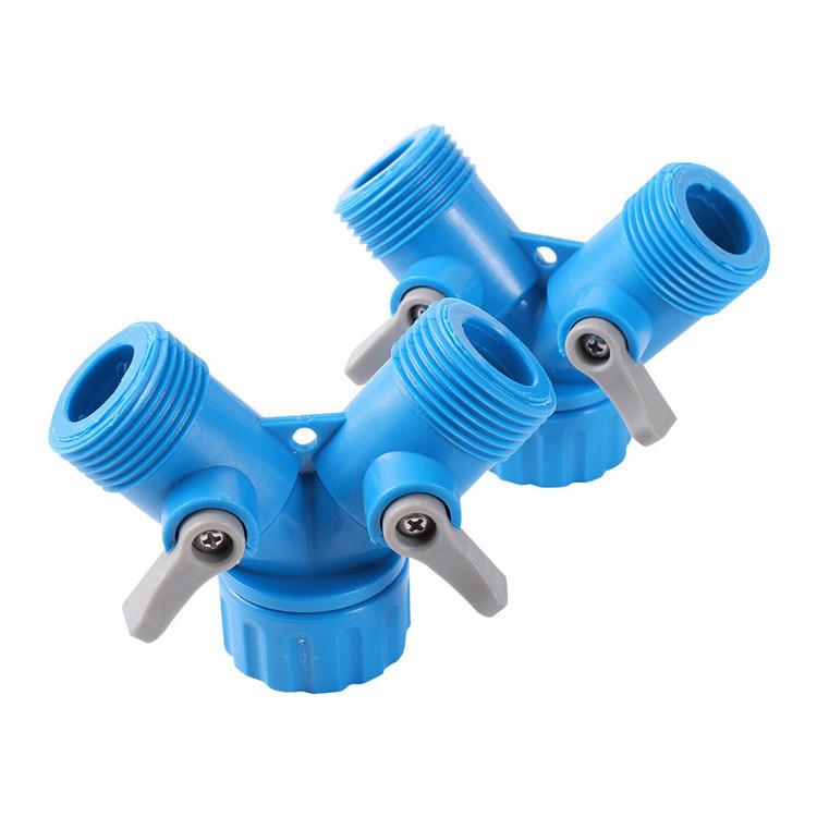 3/4 Inch Male thread 2 Way Splitter Garden Hose Fitting Quick Connector With Shut off valve