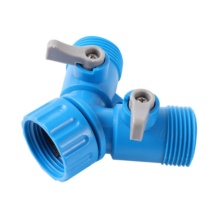 3/4 Inch Male thread 2 Way Splitter Garden Hose Fitting Quick Connector With Shut off valve