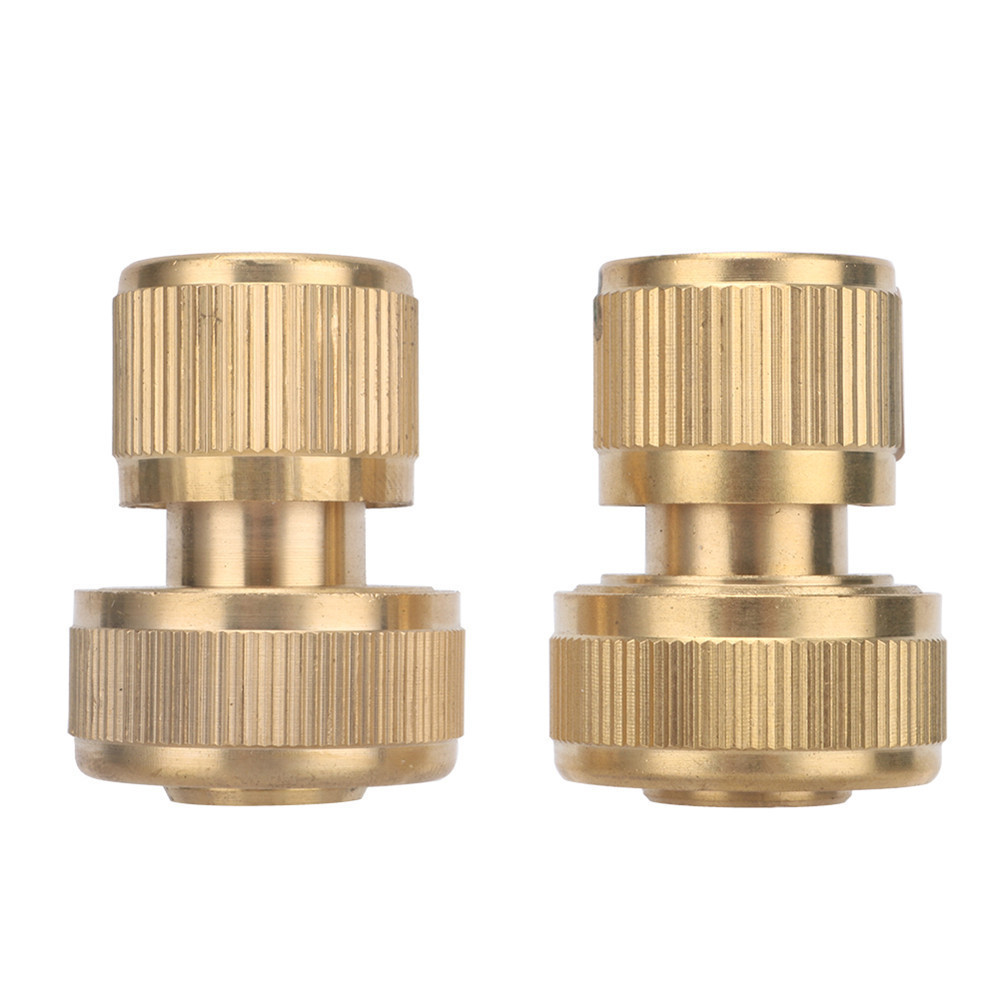 Brass 3/4 Inch Hose Quick Connector Water Stop Connector For Garden Irrigation Hose Pipe Fitting Adapter