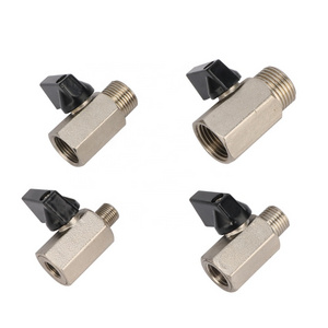 1/8" 1/4" 3/8" 1/2" Thread Mini Brass Ball Valve BSP Male To Female Air Oil Water Shutoff Valve