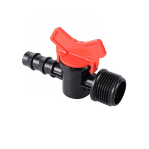 Irrigation System Waterstop DN16 Pipe Valve 3/4" Male Thread Tube Bypass Valve Drip Tape Valve